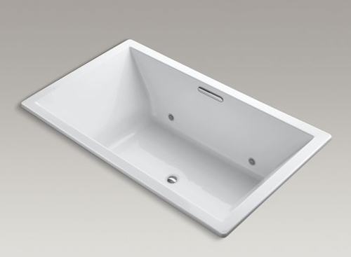 Kohler K-1174-VBC Underscore Soaking Bathtub Drop In with VibrAcoustic Sound Technology - White